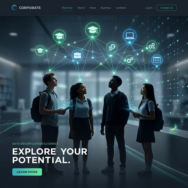 A conceptual image showing student career guidance and future pathways