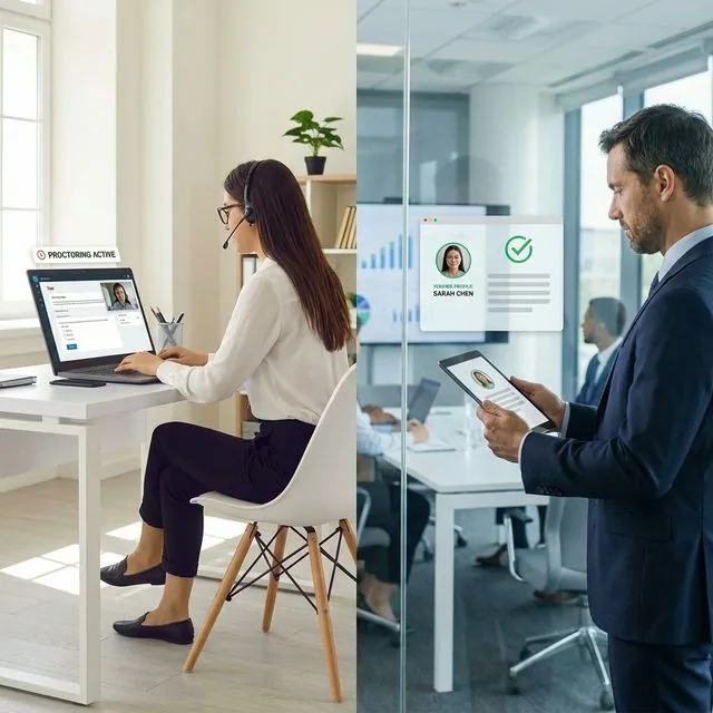 How it works - Candidate taking test and Recruiter reviewing profile